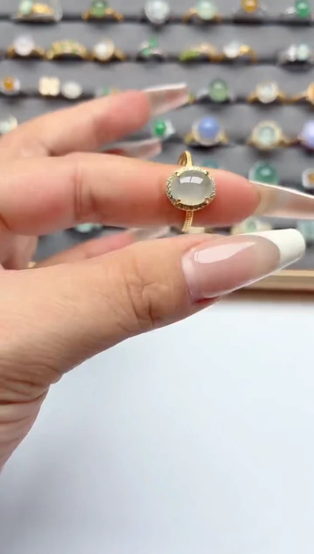 银S925镶嵌戒指翡翠.