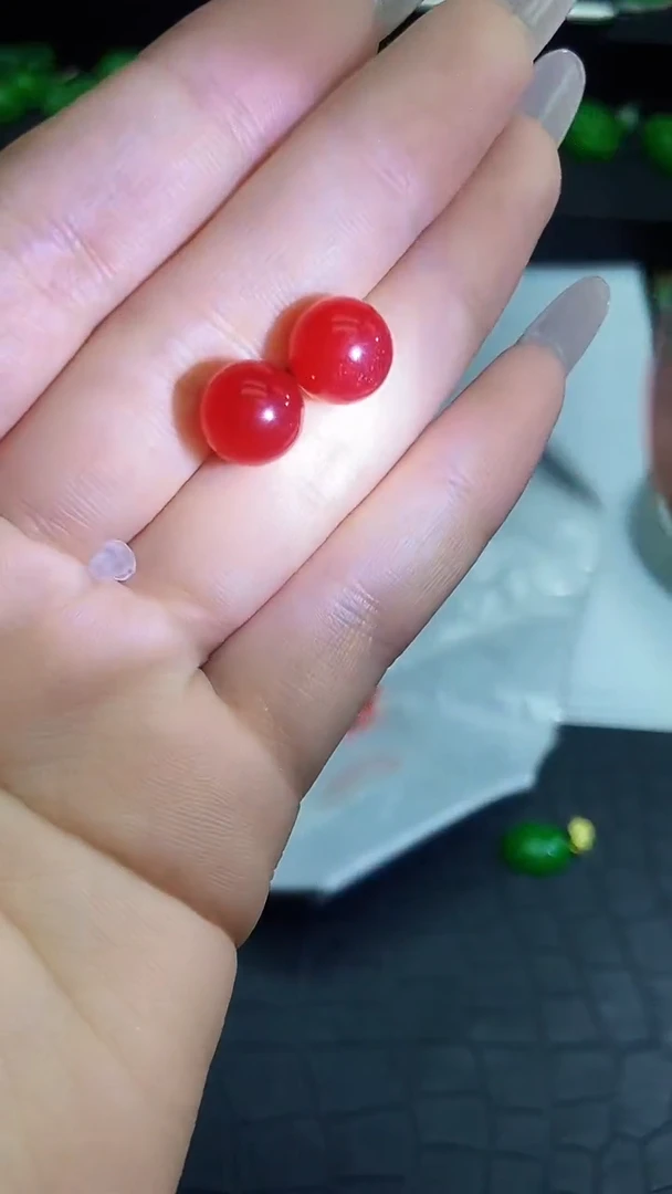 未镶嵌翡翠耳饰翡翠满红球球耳饰H348