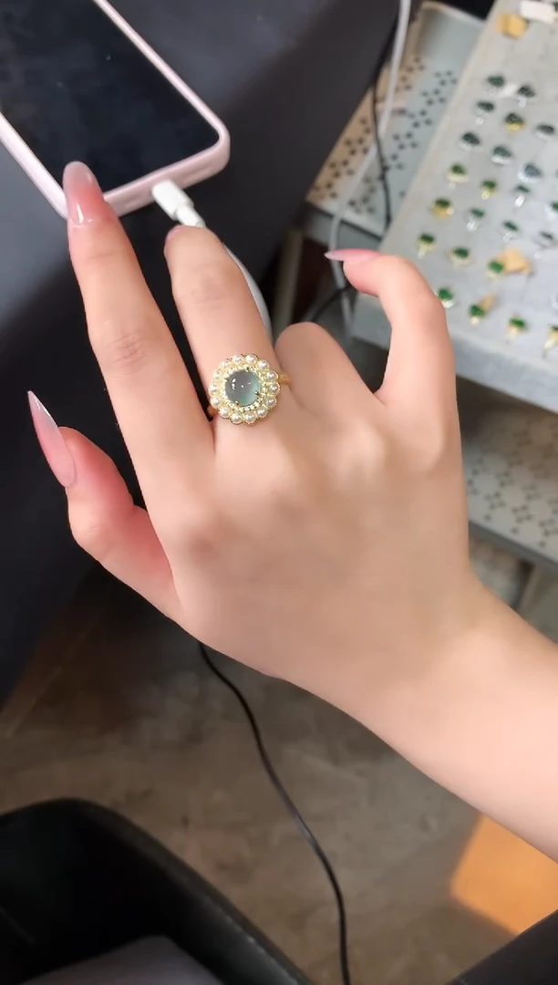 【闪购商品】翡翠戒指银S925镶嵌52141