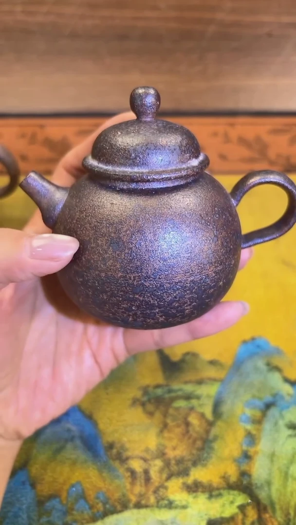 手工粗泥素烧泡茶壶