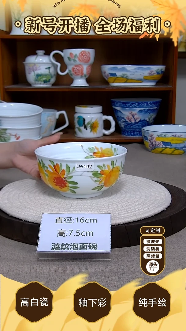 盘【陶源造】景德镇手绘釉下彩陶瓷餐具