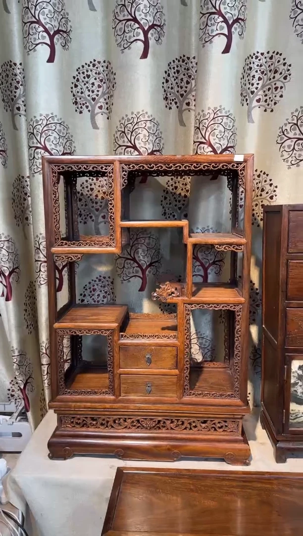 木博古架 置物架  摆件