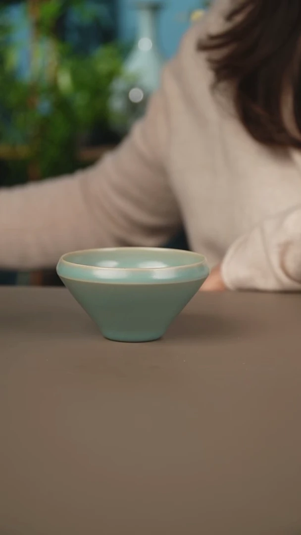 仿古天青折肩豆绿一级