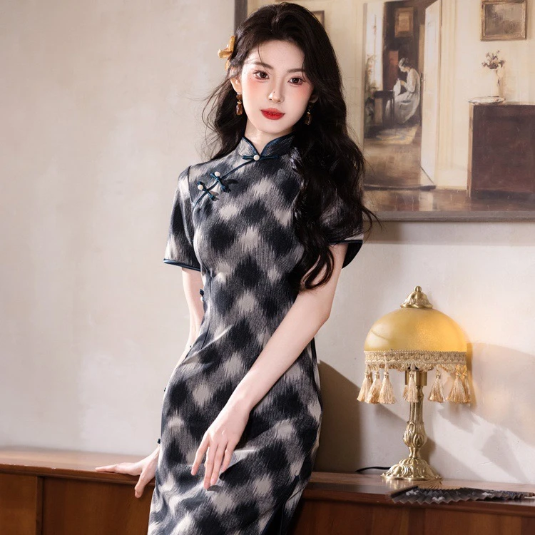 【花样年华】新中式旗袍夏女2025新款日常改良国风连衣裙气质长款女