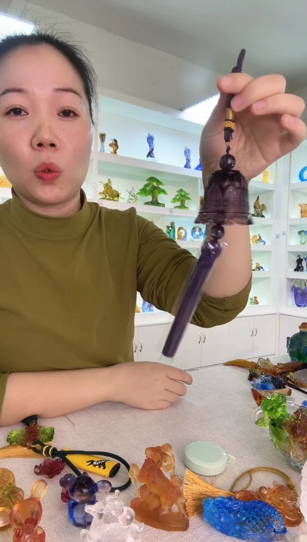 手工艺品琉璃紫色铃铛