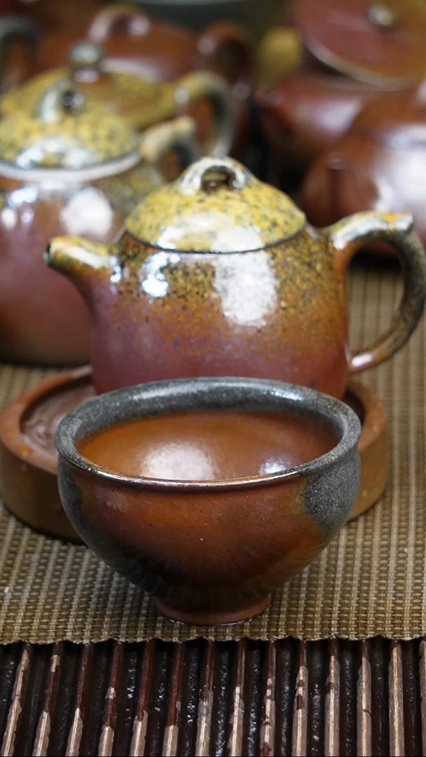 茶壶紫砂阿**呆柴烧  秦权  加主人杯