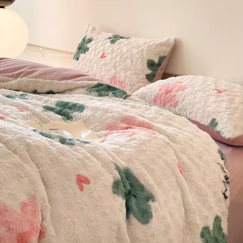 【板娘严选】冬季高克重兔绒四件套加厚加绒