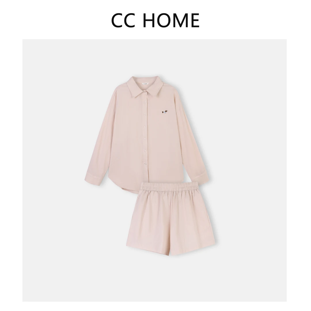 新款小狗刺绣通勤简约舒适百搭宽松套装A233