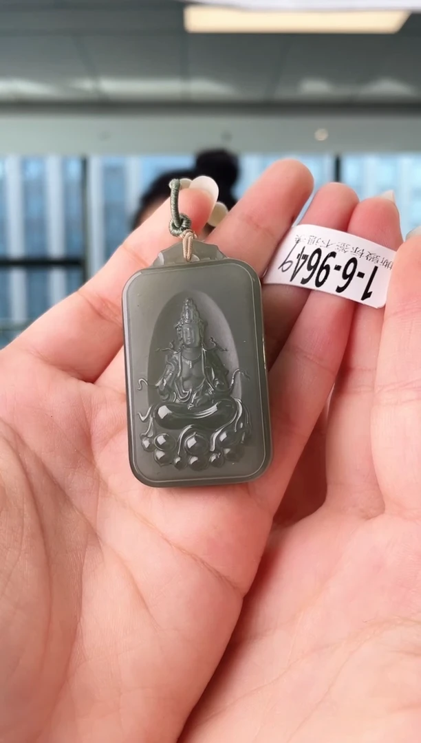 颈饰未镶嵌和田玉观音牌 964