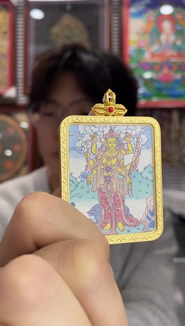 吊坠摩利支天 纯手绘唐卡（非质量问题 不退不换）