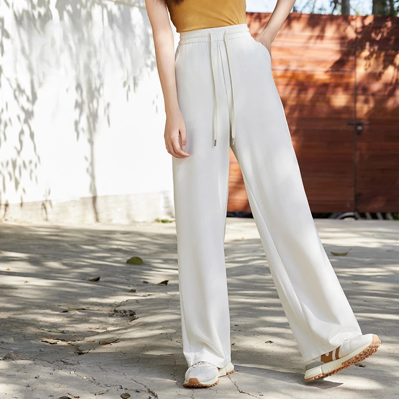 【白小姐专属】弹力针织直筒长裤DJN9066