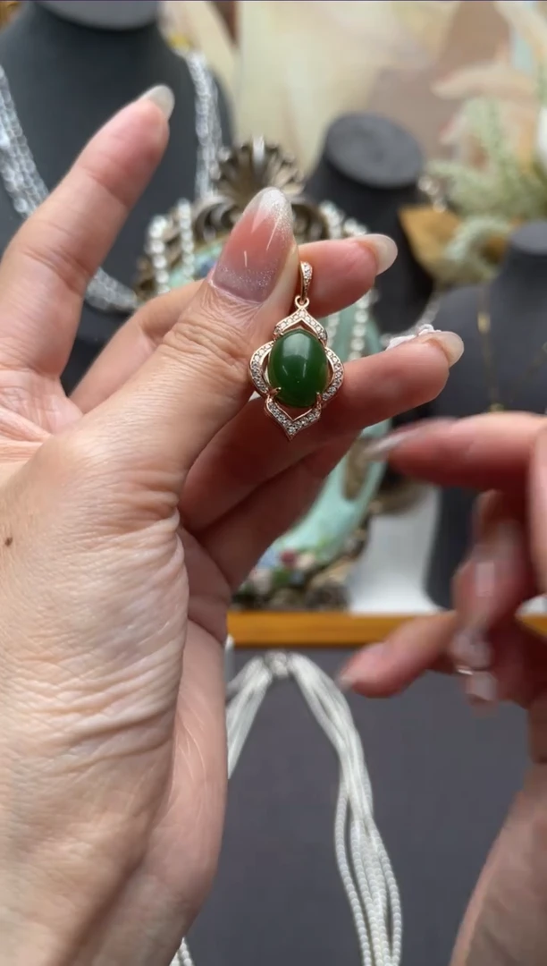 【闪购商品】和田玉吊坠(不含链)银S925镶嵌aw9498吊坠