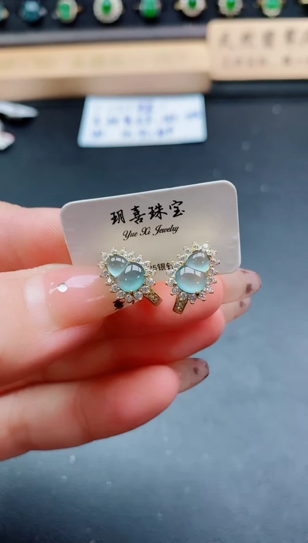 银S925镶嵌戒指翡翠1