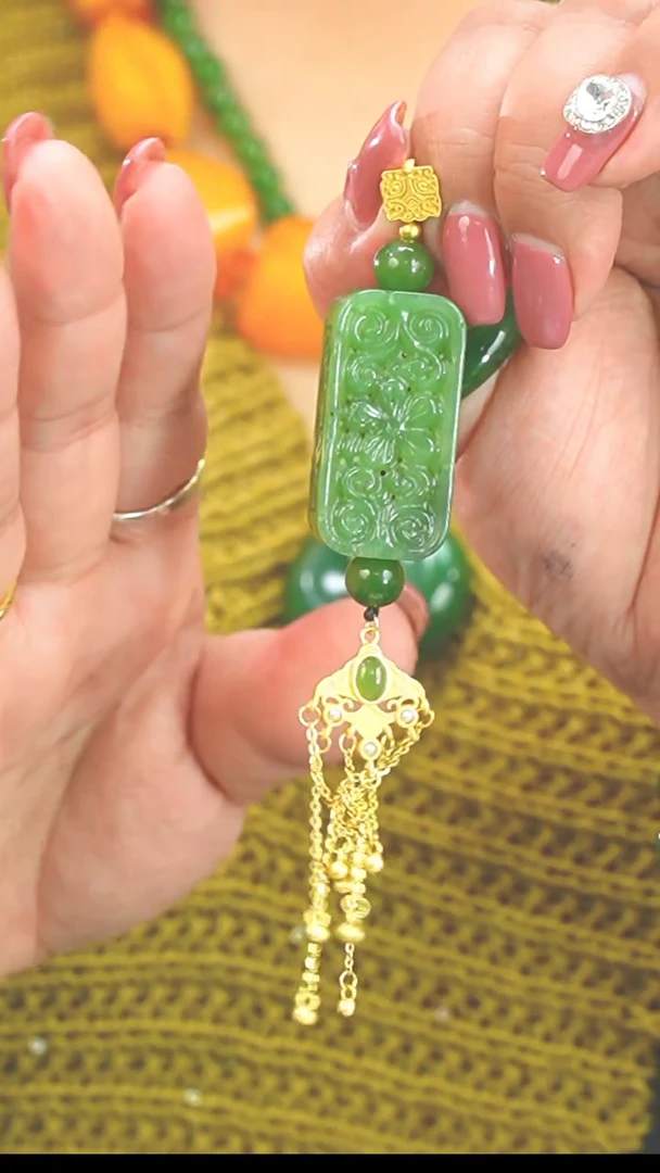 【闪购商品】和田玉（碧玉）香囊未镶嵌吊坠