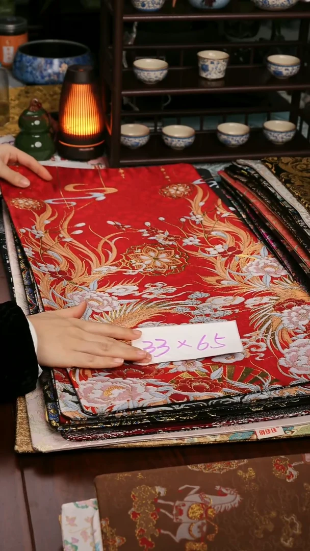 【凤凰红双面】中国风干泡织锦茶席33*65