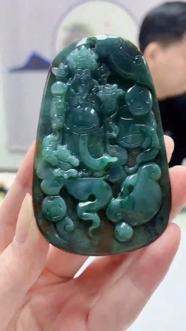 【闪购商品】定制翡翠未镶嵌4917zm-毛货挂件财神70