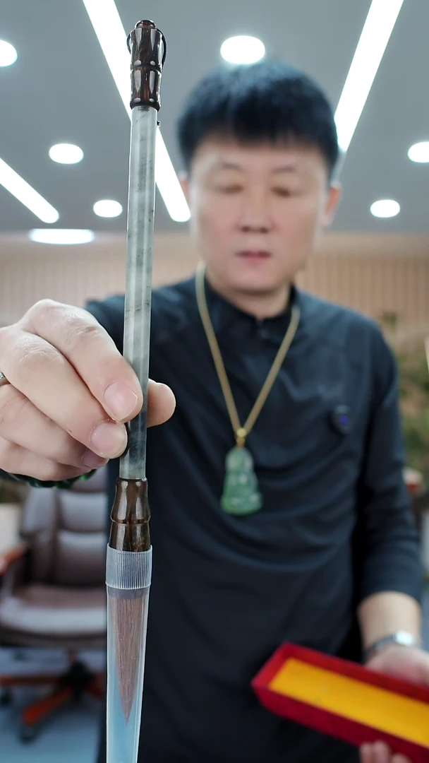 合金蛇纹石玉毛笔多样式发货随机发一