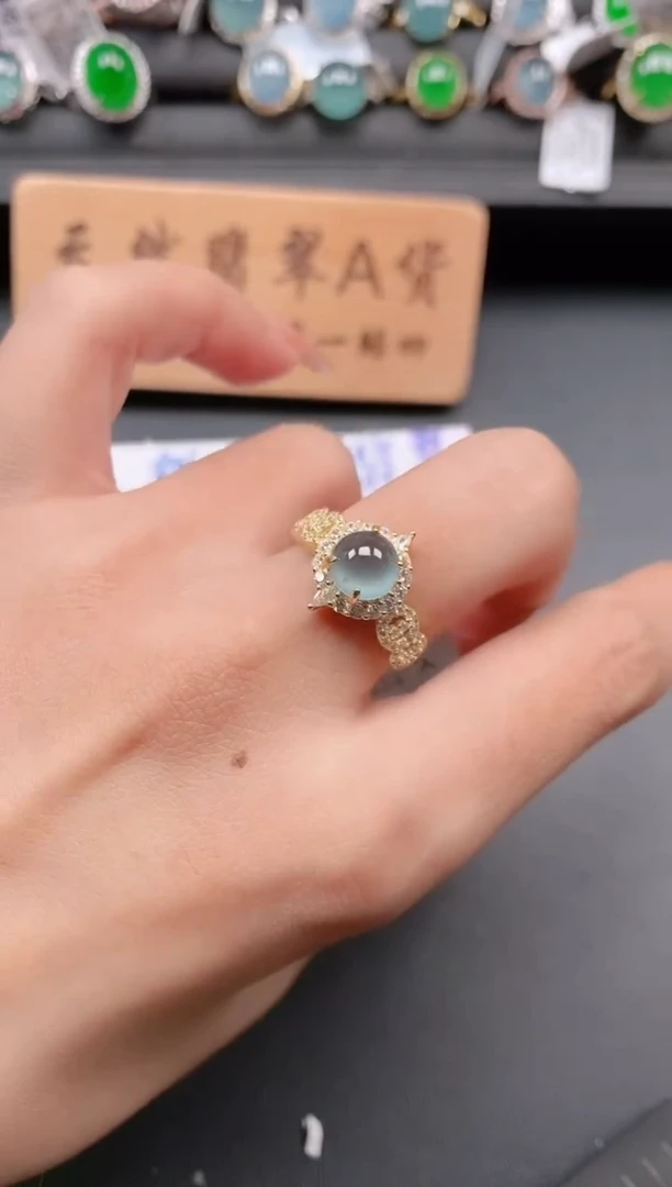 银S925镶嵌戒指翡翠11