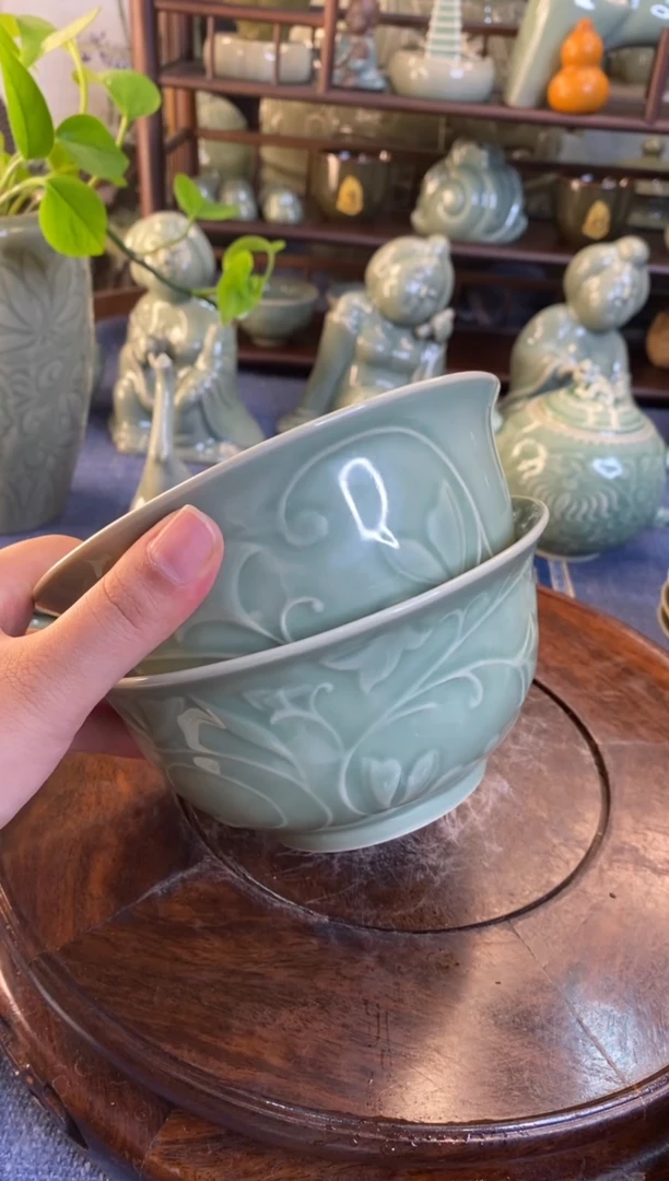 耀州窑残次处理5.5英寸玉兰碗b000022】4个