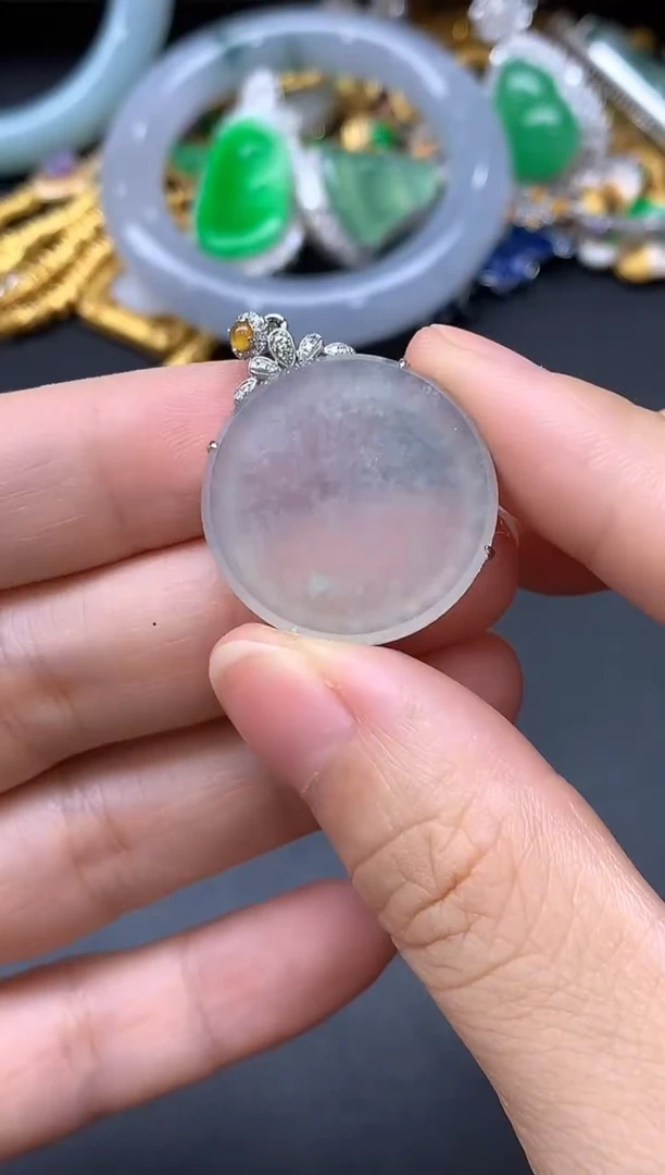 颈饰18K金镶嵌翡翠284-中国好珍宝