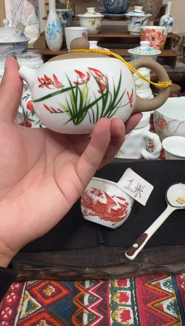 瓷片陶瓷高端国画手工釉下陶瓷浮力价