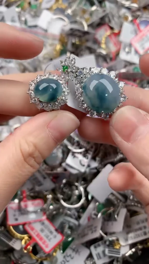 银S925镶嵌戒指翡翠14-14-14   8