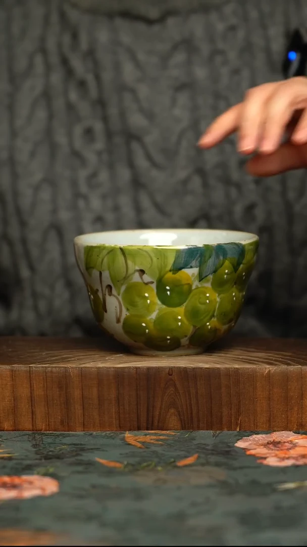 杯釉下彩手工手绘同款陶器