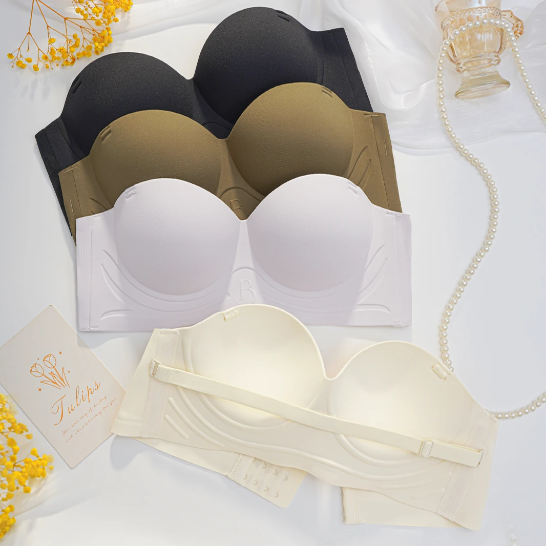 【反重力无肩带】隐形防滑小胸显大裹胸抹胸美背性感内衣女夏文胸罩