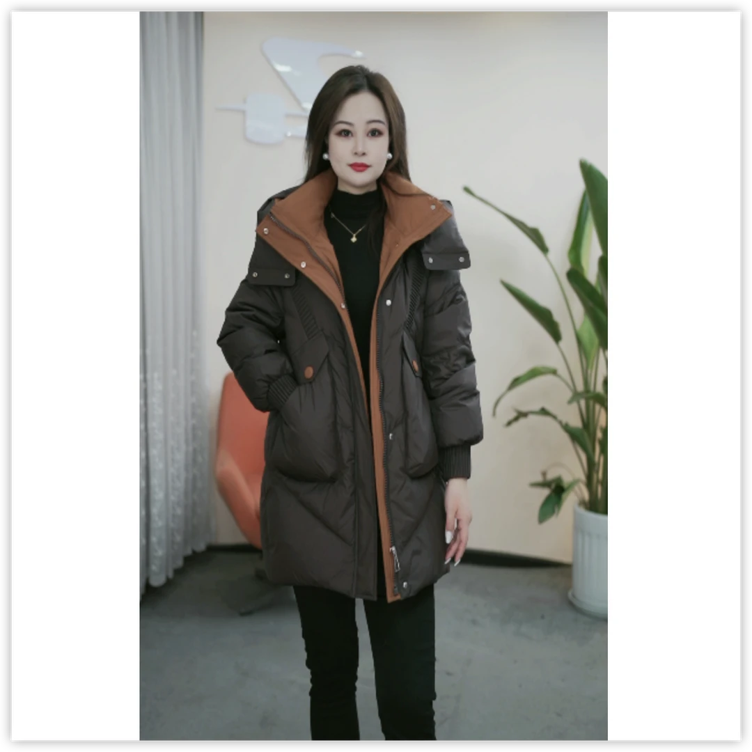 【梓桐定制】D381洋气羽绒服女2024新款保暖过年穿羽绒外套女