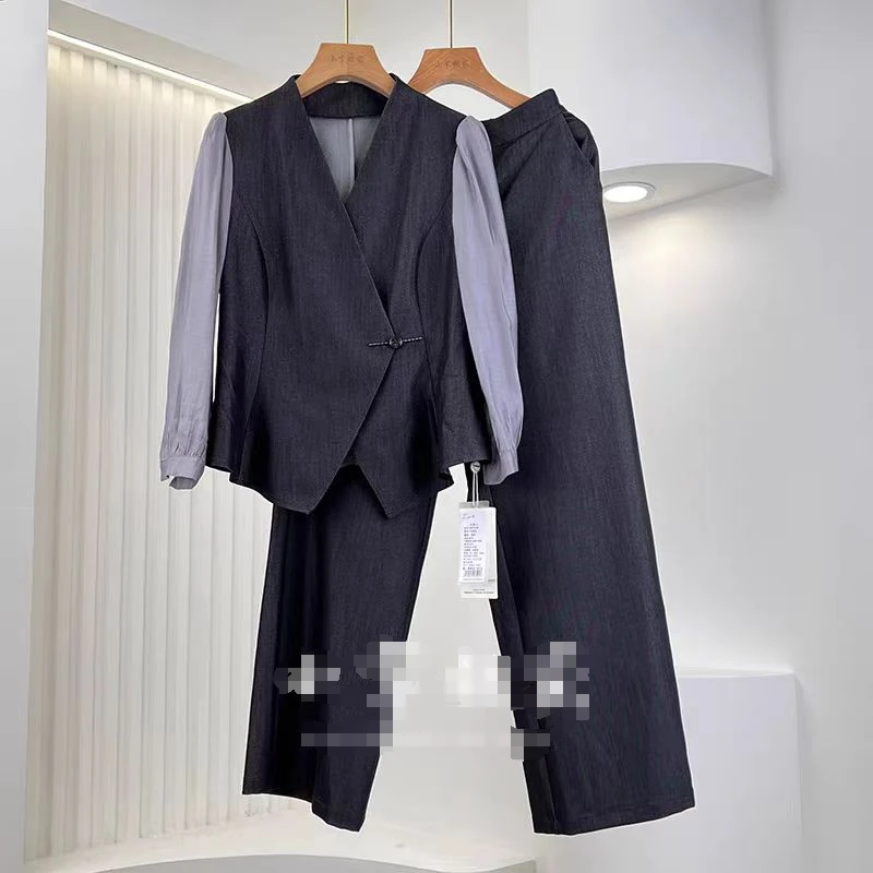 S617【专属】新款时尚气质立领拼接袖西装套裤RS-KWN6CT2535