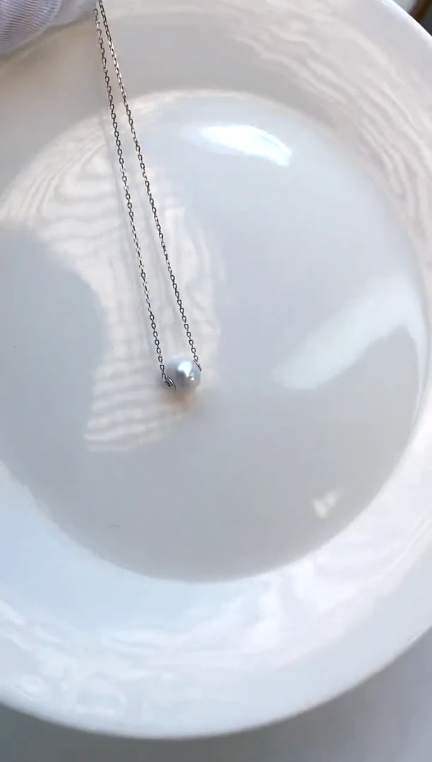 【闪购商品】淡水珍珠吊坠(赠链)银S925镶嵌9