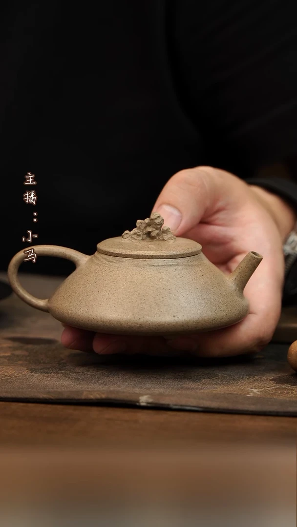 茶壶紫砂观海 白泥柴烧