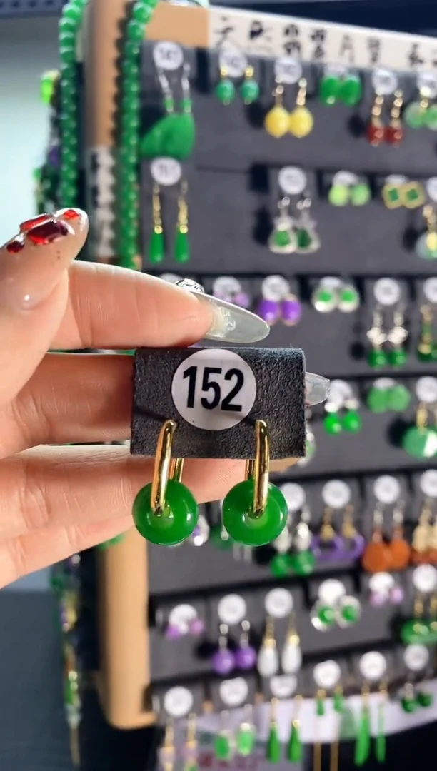 【闪购商品】翡翠耳饰银S925镶嵌152..