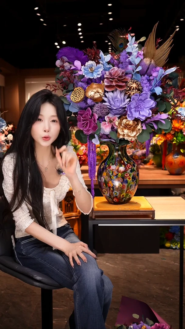 琉璃瓶手工花器花束空运包邮送货上门-以图片为准