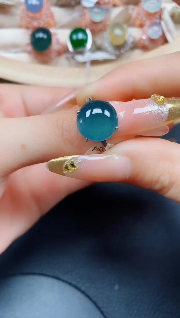 【闪购商品】翡翠戒指银S925镶嵌翡翠