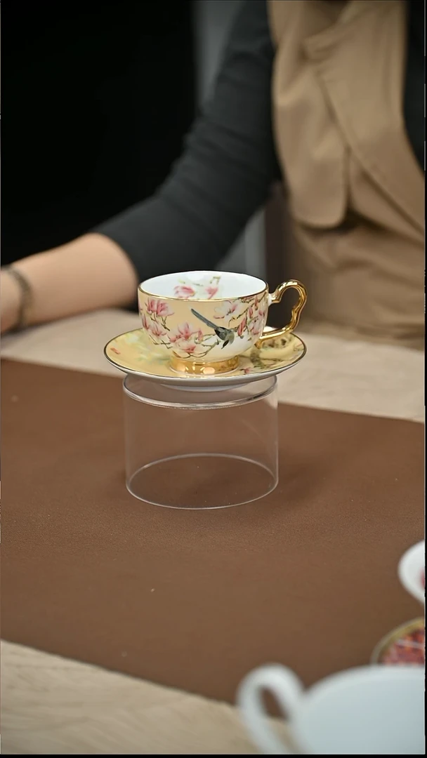 陶瓷微瑕咖啡杯碟喜上辛夷1套