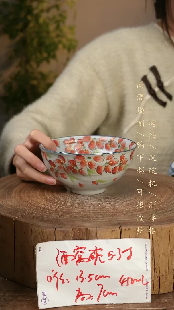 碗瓷景德镇手工手绘高温瓷釉下彩