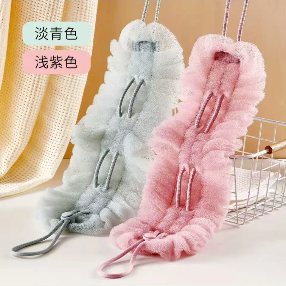 吸盘收纳沐浴球拉背一体两用搓澡巾神器长条搓泥擦背浴花球起泡网