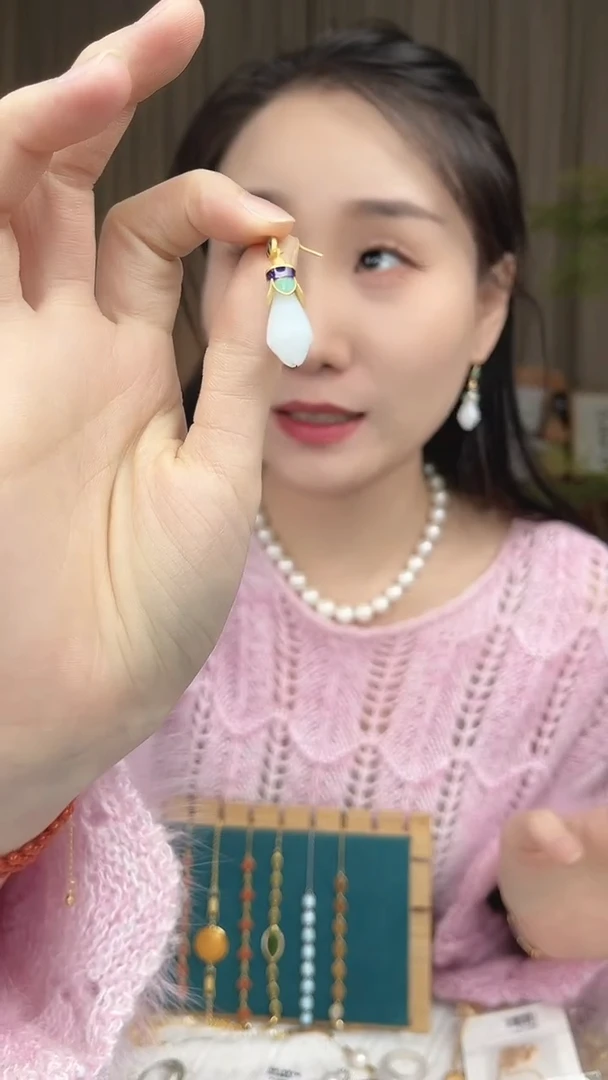 银S925镶嵌耳饰玛瑙/玉髓玉髓短款项链
