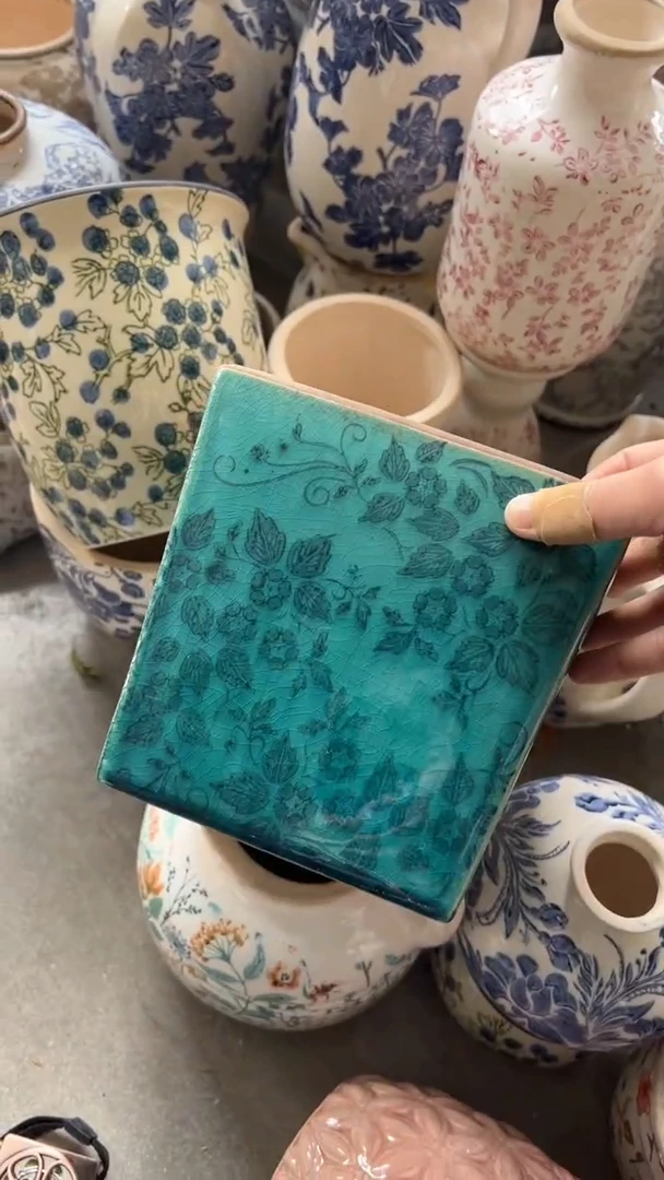 【闪购商品】陶瓷微瑕花盆高15.5cm内口14.5cm