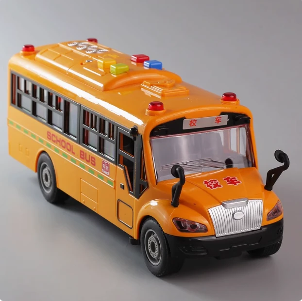 佳之智惯性校车校巴车学校车开门学校车早教带音乐灯光玩具车模型