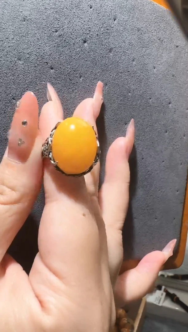 蜜蜡颈饰银S925镶嵌9718天然蜜蜡珠宝奇石全都保真