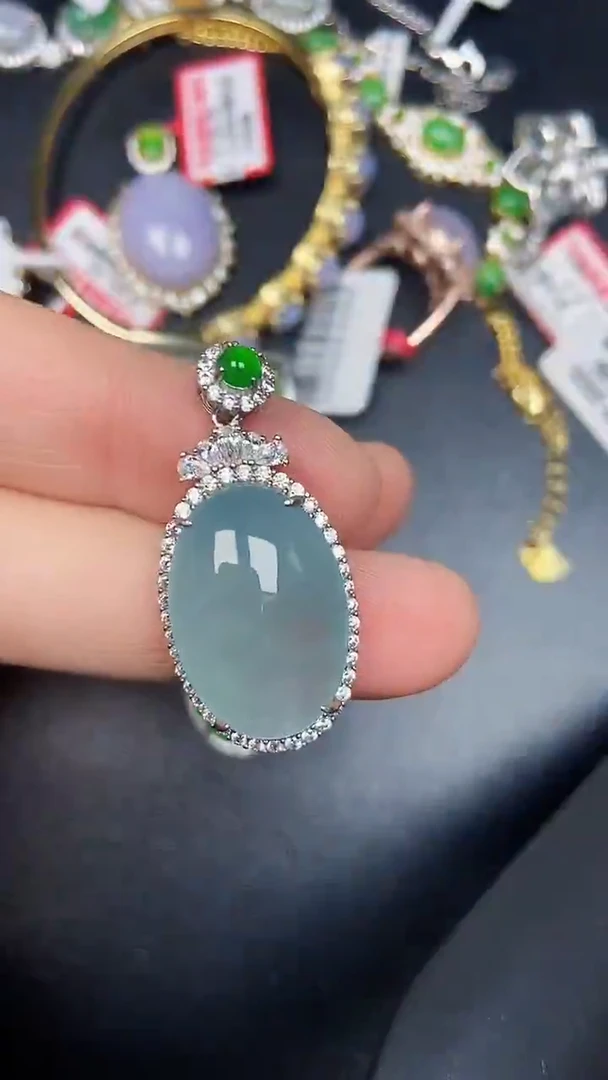 银S925镶嵌戒指翡翠1190