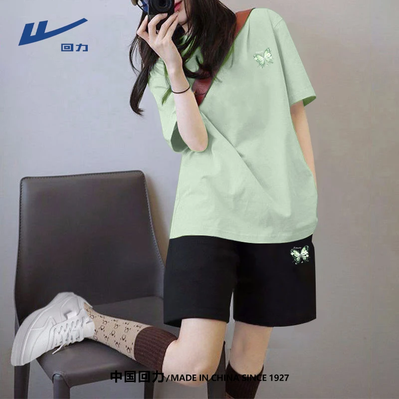【回力】休闲套装女2025新款女装夏季运动短裤两件套夏天穿搭一套