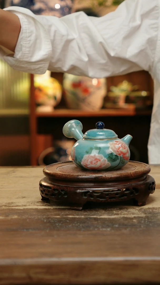 摆件景德镇纯手工釉下彩精品茶具