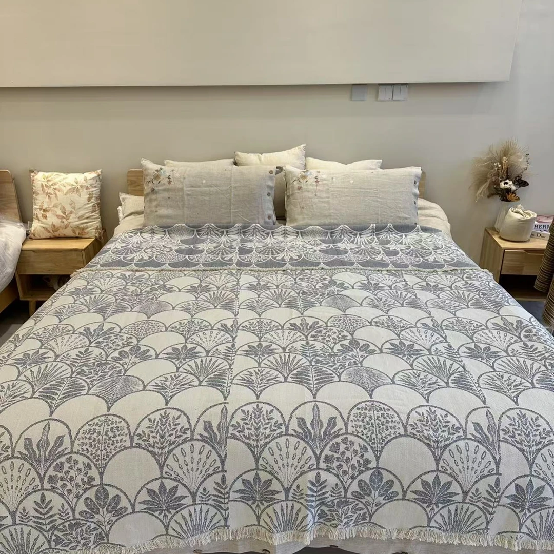 【时光秘叶】轻奢流苏棉麻毯