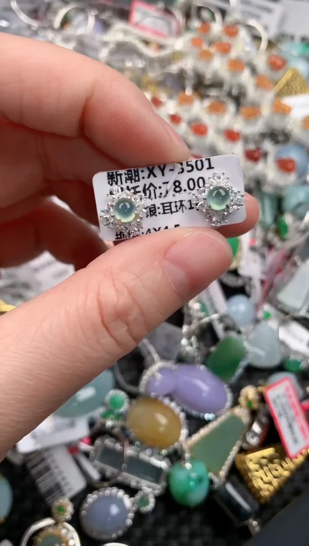 银S925镶嵌戒指翡翠777---5