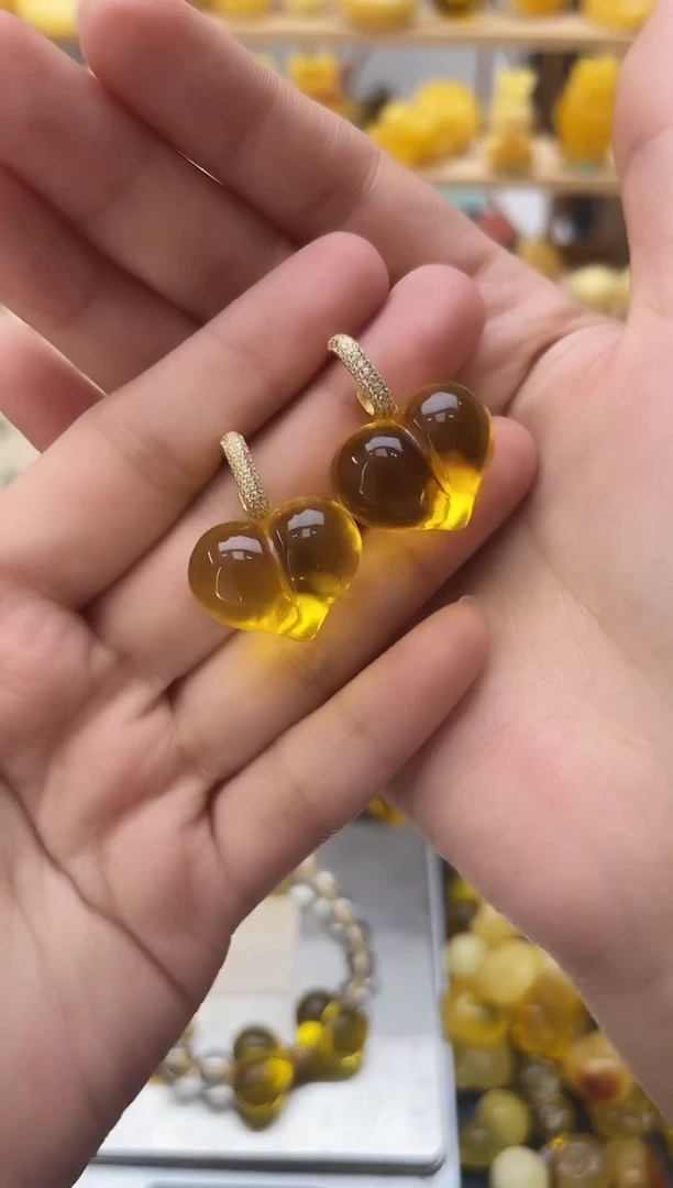 琥珀银S925镶嵌珠宝奇石058琥珀蜜蜡微瑕