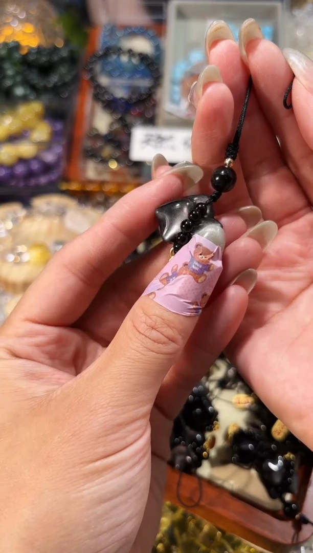 【闪购商品】水晶手链未镶嵌银耀猫猫手机挂一个