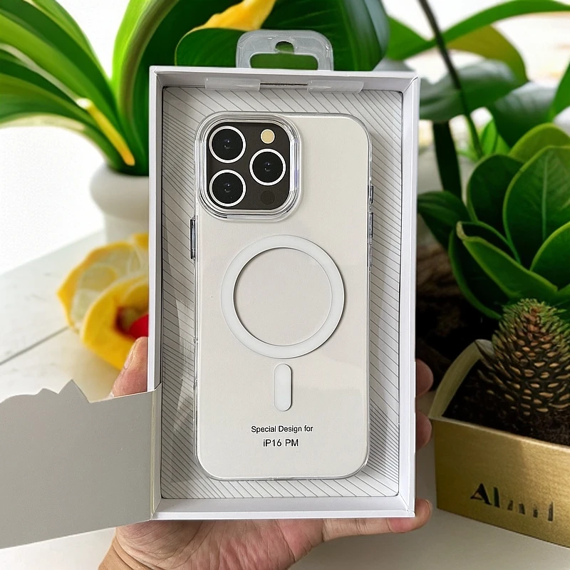 琉璃 超轻超薄硬背硬边透明壳 适用于苹果16ProMax简约磁吸15pro